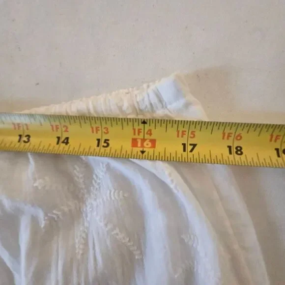 Shade & Shore Womens Embroidered Tropical Palm Tiered Midi Skirt White Large - Picture 7 of 10